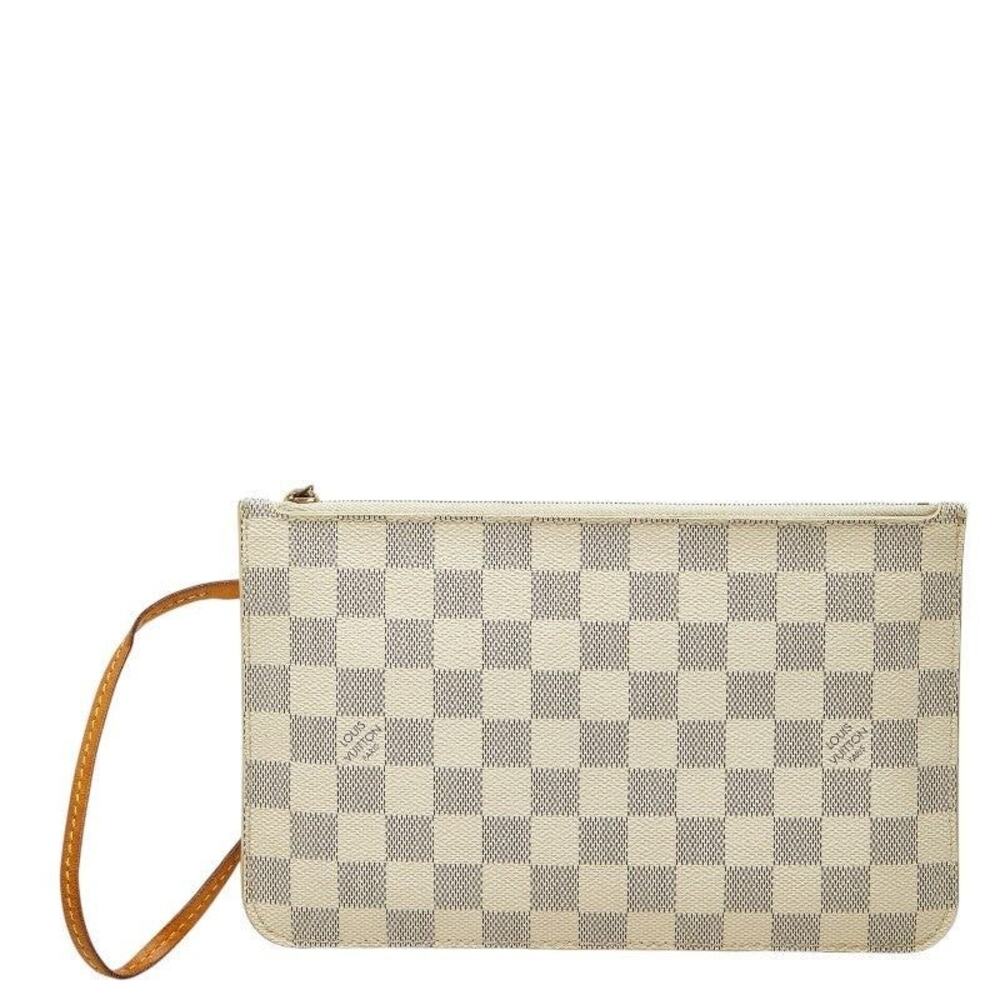 Louis Vuitton Damier Azur Neverfull MM Pouch White
